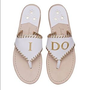 Jack Rogers I Do Sandals Size 6.5 EUC Wedding